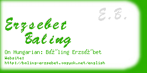 erzsebet baling business card